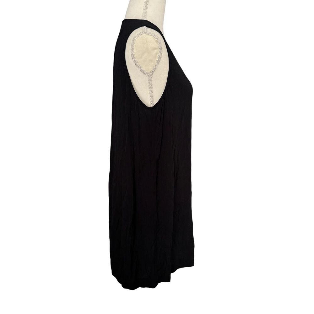 Madewell Dress Womens Medium Black V Neck Sleeveless Button Front Shift Dress - Picture 3 of 9
